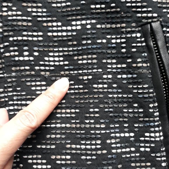 H&M Textured Black Zip Career Blazer Jacket 14 - Picture 8 of 8